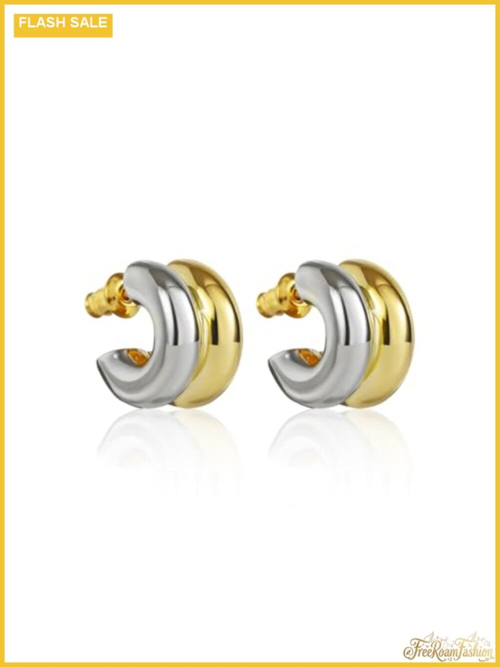 14K Gold Plated Double Hoop Earrings for Women, Hypoallergenic Huggie Earrings,